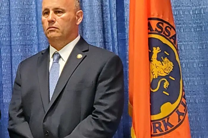 Nassau Police Commissioner Patrick Ryder at a news conference in June.